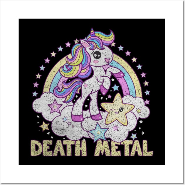 Death Metal - Unicorn Pony - Distressed Wall Art by Barn Shirt USA